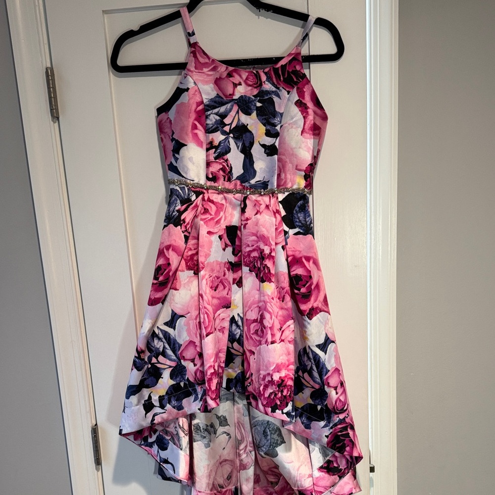 Speechless Pink and Blue Floral Kids Dress